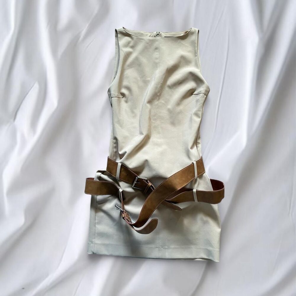 Zara Cream Belted Dress